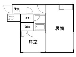 フェアネス菊水 1DKの間取図画像