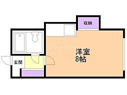 大和商会ビル ワンルームの間取図画像