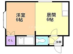 ビッグバーンズマンション本郷 1DKの間取図画像