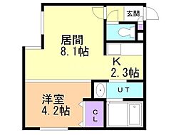 LaughTale 1LDKの間取図画像
