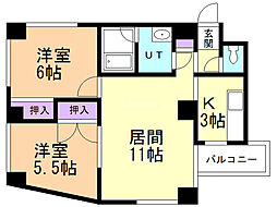 N-3壱番館 2LDKの間取図画像