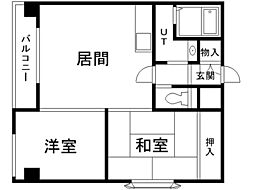 プロシード本通 2LDKの間取図画像