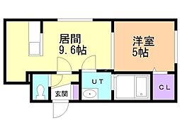 ローズ・アヴェニュー南郷通 1LDKの間取図画像