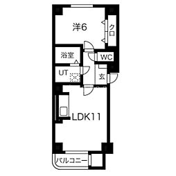 フレックス南郷 1LDKの間取図画像