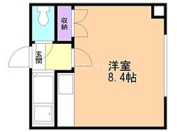 タートルビル ワンルームの間取図画像