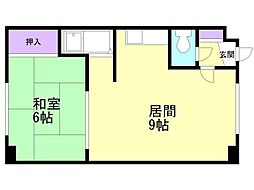 ルーベデンス筒井 1DKの間取図画像