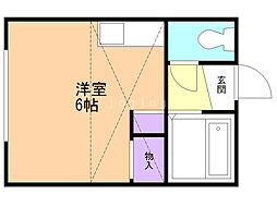 オリーブコート ワンルームの間取図画像
