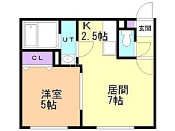 プルメリア栄通 1LDKの間取図画像