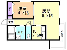 グランメゾン栄通 1LDKの間取図画像
