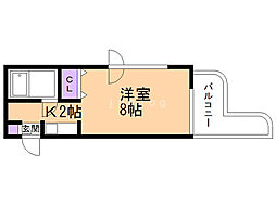 メゾン・ド・アルブル 1Kの間取図画像