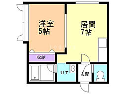 グラーベ本郷通 1LDKの間取図画像