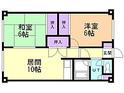 小松田ビル 2LDKの間取図画像