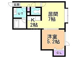 リブラ 1LDKの間取図画像