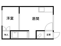 ライフステージ栄通 1DKの間取図画像