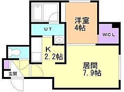 札幌市白石区南郷通15丁目南マンション 1LDKの間取図画像