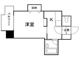 フェアフィールド白石 1Kの間取図画像