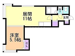 ノーザンライツ 1LDKの間取図画像