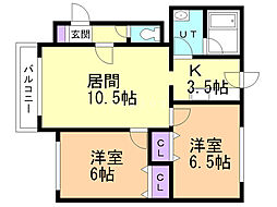 エクセルハイツC 2LDKの間取図画像