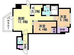 カサトレス豊平 2LDKの間取図画像