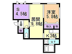 アンダンテ 1LDKの間取図画像