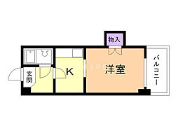 藤井ビル菊水1 1DKの間取図画像