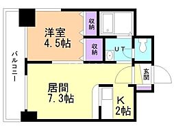 アーク菊水43 1LDKの間取図画像