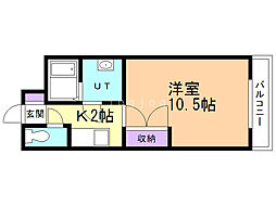グランドソレイユ 1Kの間取図画像