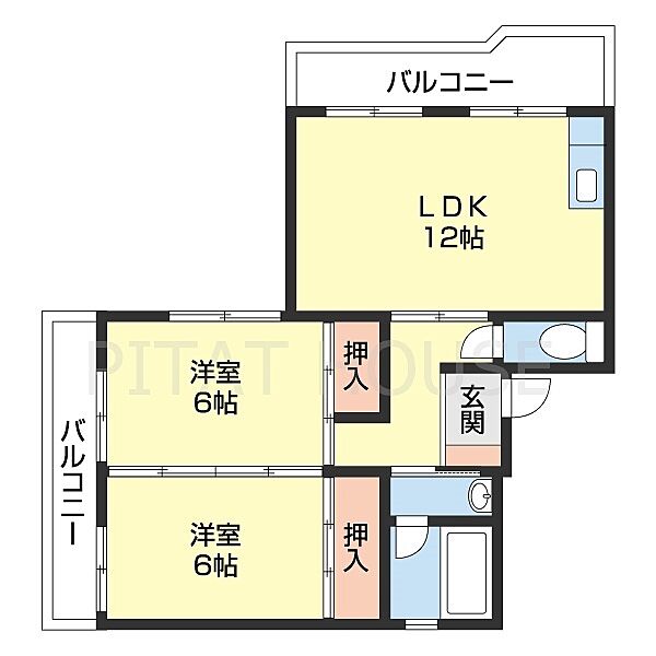 フェリースマンション 106｜和歌山県和歌山市打越町(賃貸マンション2LDK・1階・55.08㎡)の写真 その2