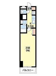 メゾン山水II 1階1Kの間取り