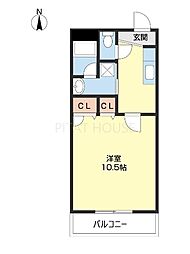 Mトゥルケーゼ 1Kの間取図画像