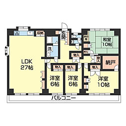 ヤマイチPLAZAメゾンベア 4階4LDKの間取り