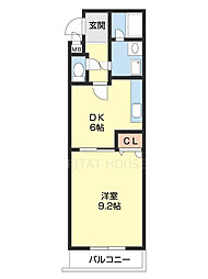 Ｍ　ディアマンテ 1階1DKの間取り
