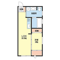 KOYA 430 1階1LDKの間取り