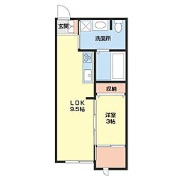 KOYA 430 2階1LDKの間取り