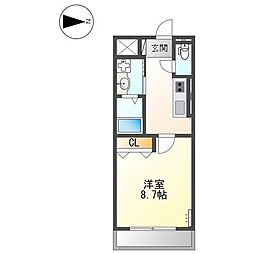 フルハウス黒田II 1階1Kの間取り