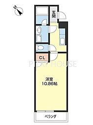 フジパレス手平 2階1Kの間取り