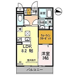 サンテラス吹上 1階1LDKの間取り