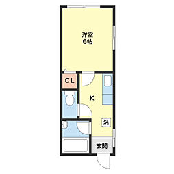 ＴＪ西浜Ｂ棟 1階1Kの間取り