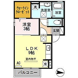 グレイスコート 1LDKの間取図画像