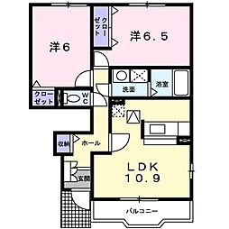 それいゆ東小二里 2LDKの間取図画像