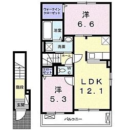 レディーバード 2LDKの間取図画像