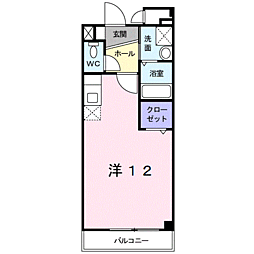 アヴェニール橋向 ワンルームの間取図画像