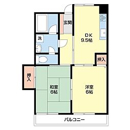グレイスピア吹上 2DKの間取図画像