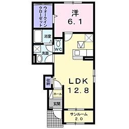 サーレ・ウエスト2 1LDKの間取図画像