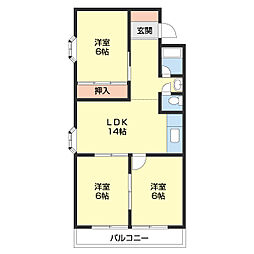 秋葉山マンション 3LDKの間取図画像