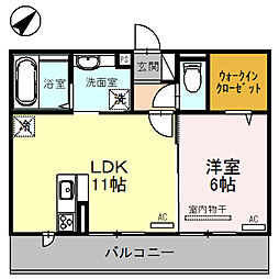 イゾラルーチェ 1LDKの間取図画像
