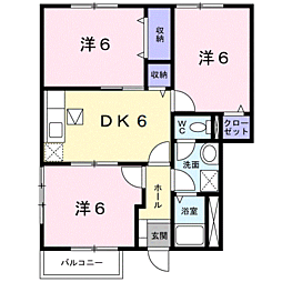 シャトー・ド・箕島 3DKの間取図画像