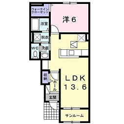 ヴェール1 1LDKの間取図画像