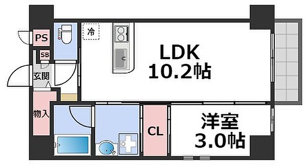 メゾンキコー今里 ｜大阪府大阪市東成区大今里西1丁目(賃貸マンション1LDK・7階・35.74㎡)の写真 その2