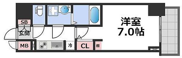 S-RESIDENCE堺筋本町Deux ｜大阪府大阪市中央区南久宝寺町1丁目(賃貸マンション1K・7階・22.99㎡)の写真 その2